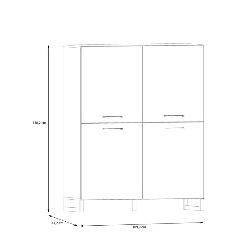 Sali 4 Door Highboard in Light – image 8