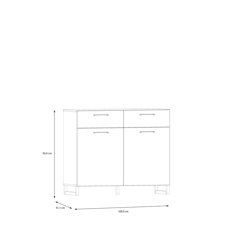 Sali 2 Door 2 Drawer Chest – Sage Green – image 8