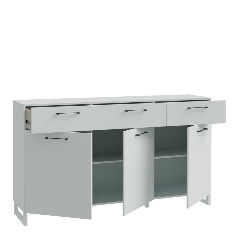 Sali 3 Door 3 Drawer Chest in Light – Grey – image 3