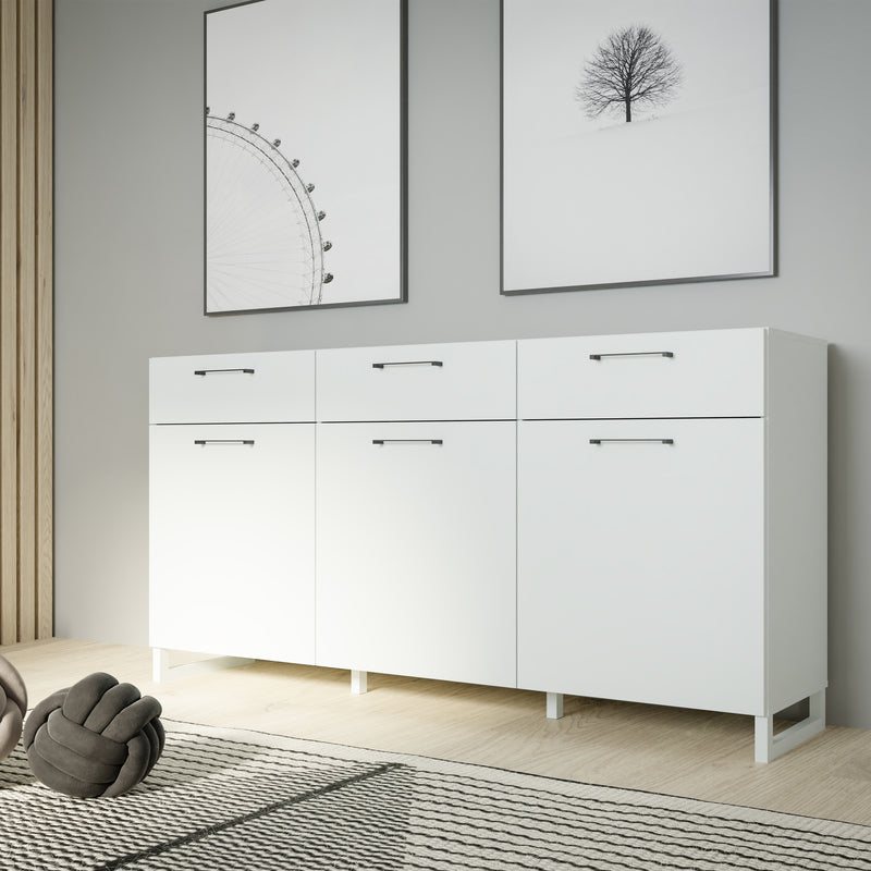 Sali 3 Door 3 Drawer Chest in Light – Grey – image 6