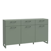 Sali 3 Door 3 Drawer Chest in Light – Sage Green – image 1