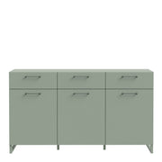 Sali 3 Door 3 Drawer Chest in Light – Sage Green – image 2