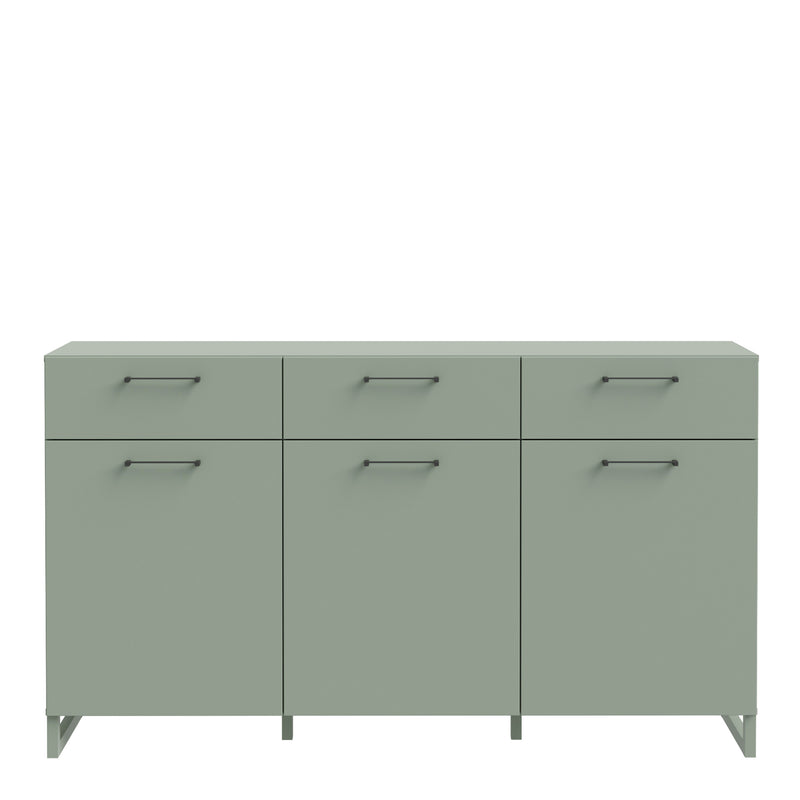 Sali 3 Door 3 Drawer Chest in Light – Sage Green – image 2