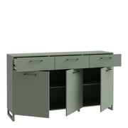 Sali 3 Door 3 Drawer Chest in Light – Sage Green – image 3