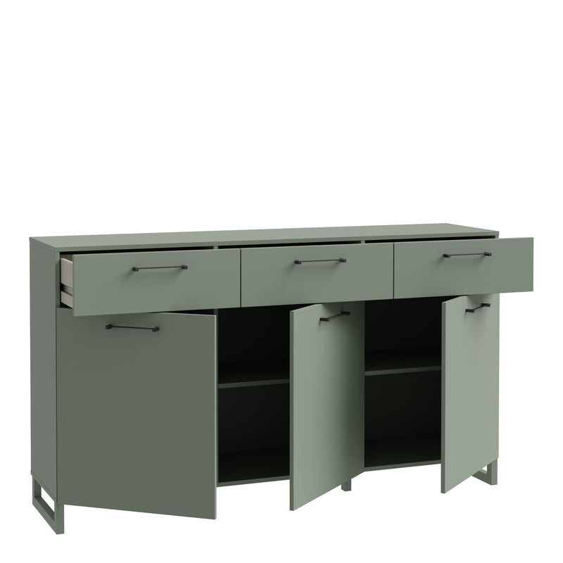 Sali 3 Door 3 Drawer Chest in Light – Sage Green – image 3