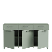 Sali 3 Door 3 Drawer Chest in Light – Sage Green – image 4