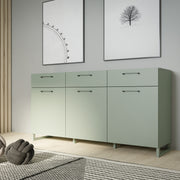 Sali 3 Door 3 Drawer Chest in Light – Sage Green – image 6
