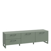 Sali 2 Door 2 Drawer TV Unit in Light – Sage Green – image 1