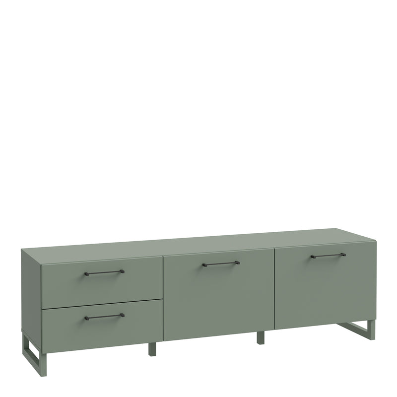 Sali 2 Door 2 Drawer TV Unit in Light – Sage Green – image 1
