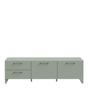 Sali 2 Door 2 Drawer TV Unit in Light – Sage Green – image 2