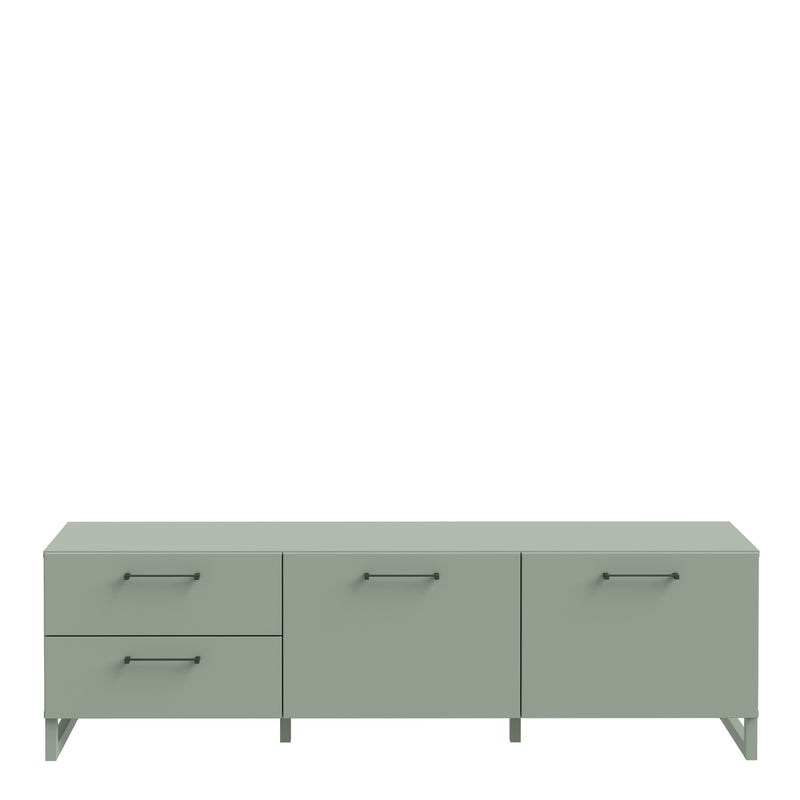 Sali 2 Door 2 Drawer TV Unit in Light – Sage Green – image 2