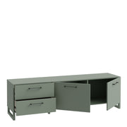 Sali 2 Door 2 Drawer TV Unit in Light – Sage Green – image 3