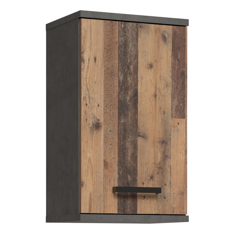 Veris Small Hanging Cupboard with 1 Door in Walnut and Dark Grey – image 1