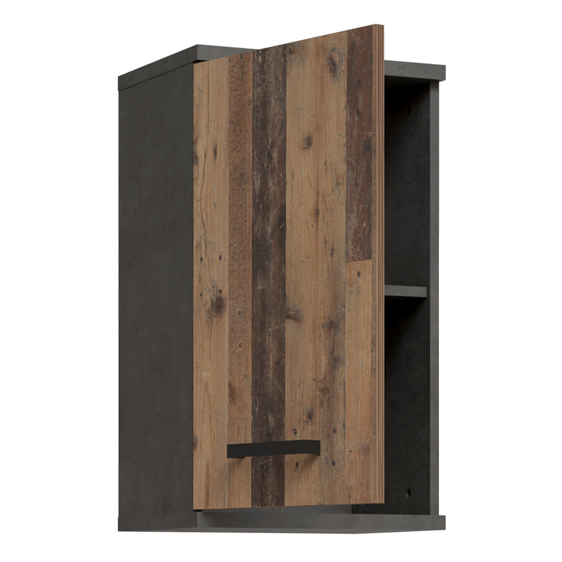 Veris Small Hanging Cupboard with 1 Door in Walnut and Dark Grey – image 3