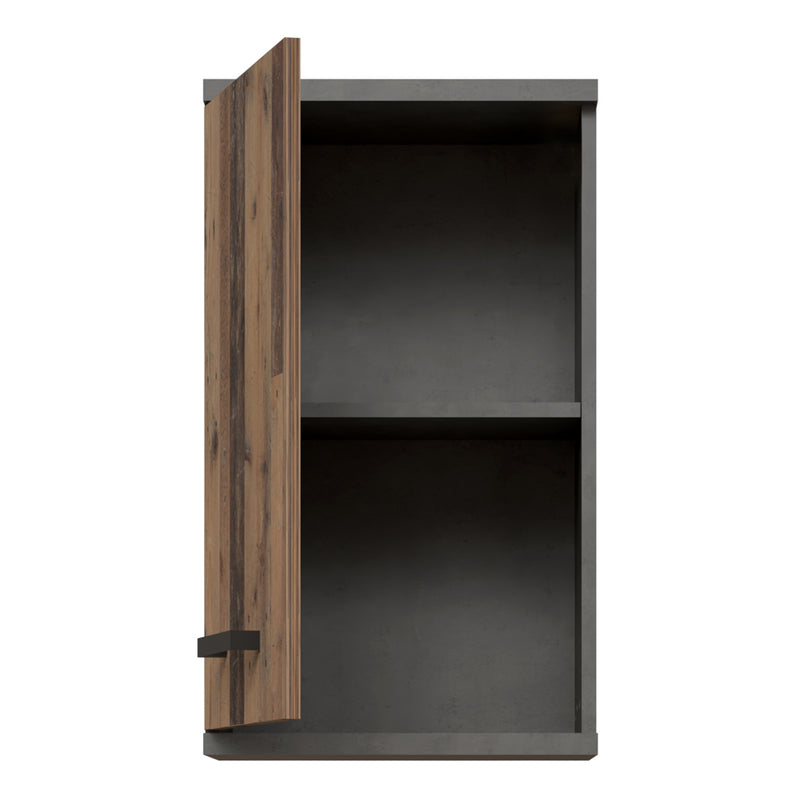 Veris Small Hanging Cupboard with 1 Door in Walnut and Dark Grey – image 4