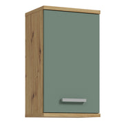 Veris Small Hanging Cupboard with 1 Door in Artisan Oak and Sage Green – image 1