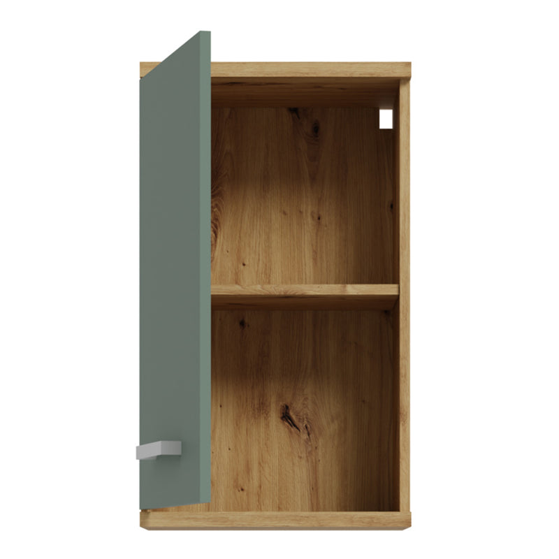 Veris Small Hanging Cupboard with 1 Door in Artisan Oak and Sage Green – image 4