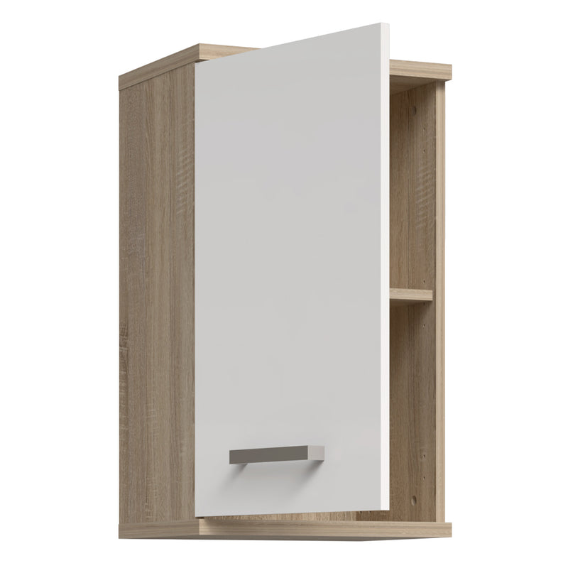 Veris Small Hanging Cupboard with 1 Door in Sonoma Oak and White High Gloss – image 3