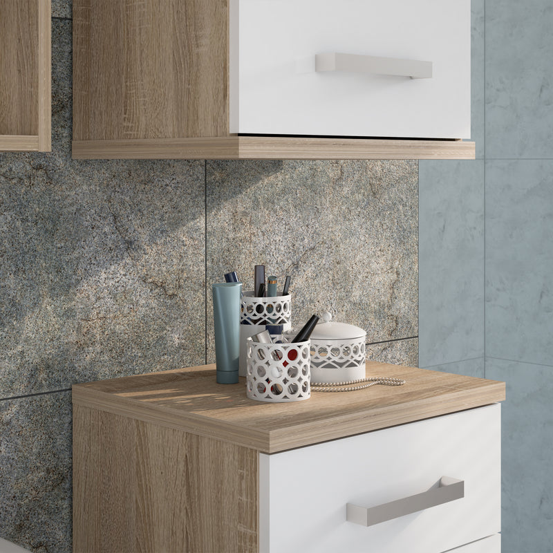 Veris Small Hanging Cupboard with 1 Door in Sonoma Oak and White High Gloss – image 7