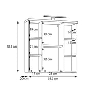 Veris 3 Door Mirrored Bathroom Cabinet with Integrated LED Lighting in Sand – image 13