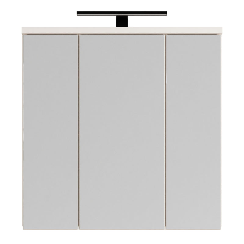 Veris 3 Door Mirrored Bathroom Cabinet with Integrated LED Lighting in Sand – image 2