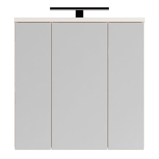 Veris 3 Door Mirrored Bathroom Cabinet with Integrated LED Lighting in Sand – image 2