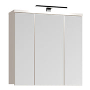 Veris 3 Door Mirrored Bathroom Cabinet with Integrated LED Lighting in Sand – image 4