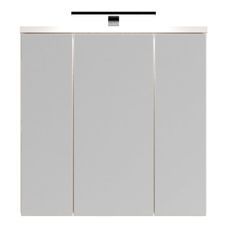 Veris 3 Door Mirrored Bathroom Cabinet with Integrated LED Lighting in Sand – image 5