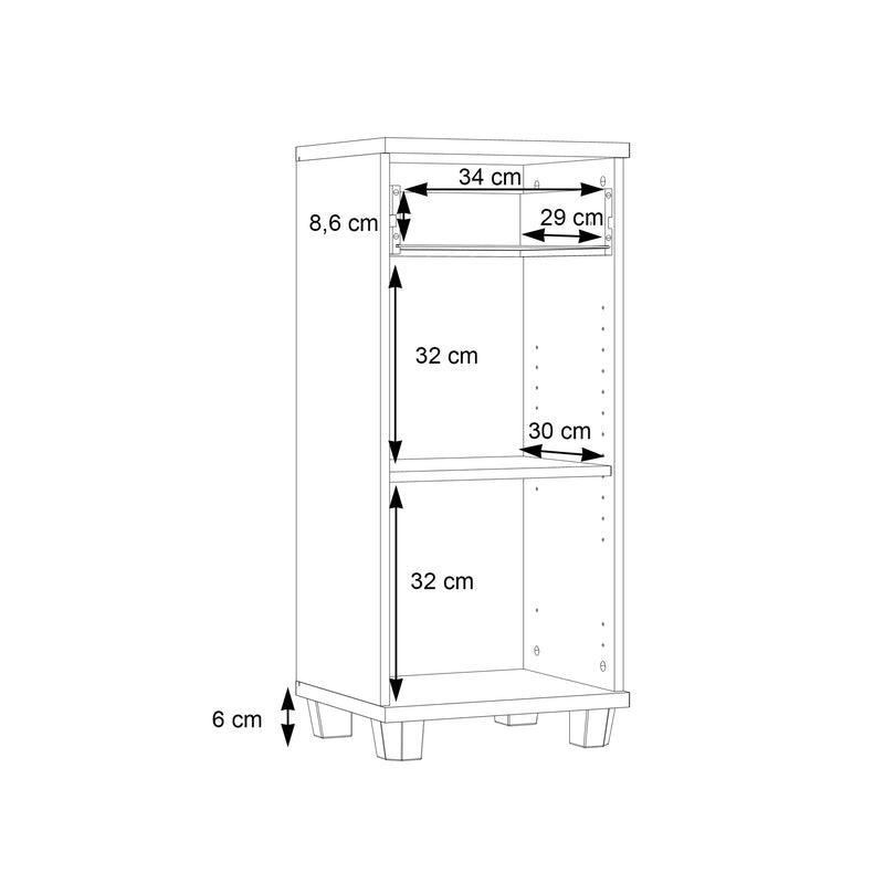 Veris Bathroom Cupboard with 1 Door & 1 Drawer in Walnut and Dark Grey – image 10
