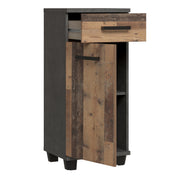 Veris Bathroom Cupboard with 1 Door & 1 Drawer in Walnut and Dark Grey – image 3