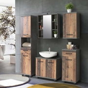 Veris Bathroom Cupboard with 1 Door & 1 Drawer in Walnut and Dark Grey – image 6
