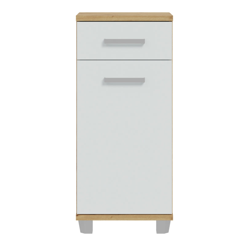 Veris Bathroom Cupboard with 1 Door & 1 Drawer in Artisan Oak and Light Grey – image 2