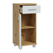 Veris Bathroom Cupboard with 1 Door & 1 Drawer in Artisan Oak and Light Grey – image 3