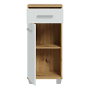 Veris Bathroom Cupboard with 1 Door & 1 Drawer in Artisan Oak and Light Grey – image 4
