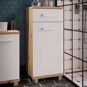 Veris Bathroom Cupboard with 1 Door & 1 Drawer in Artisan Oak and Light Grey – image 5