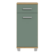 Veris Bathroom Cupboard with 1 Door & 1 Drawer in Artisan Oak and Sage Green – image 2