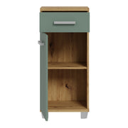 Veris Bathroom Cupboard with 1 Door & 1 Drawer in Artisan Oak and Sage Green – image 4