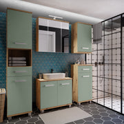 Veris Bathroom Cupboard with 1 Door & 1 Drawer in Artisan Oak and Sage Green – image 7