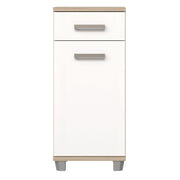 Veris Bathroom Cupboard with 1 Door & 1 Drawer in Sonoma Oak and White Gloss – image 2