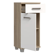 Veris Bathroom Cupboard with 1 Door & 1 Drawer in Sonoma Oak and White Gloss – image 3
