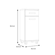 Veris Bathroom Cupboard with 1 Door & 1 Drawer in Sonoma Oak and White Gloss – image 8