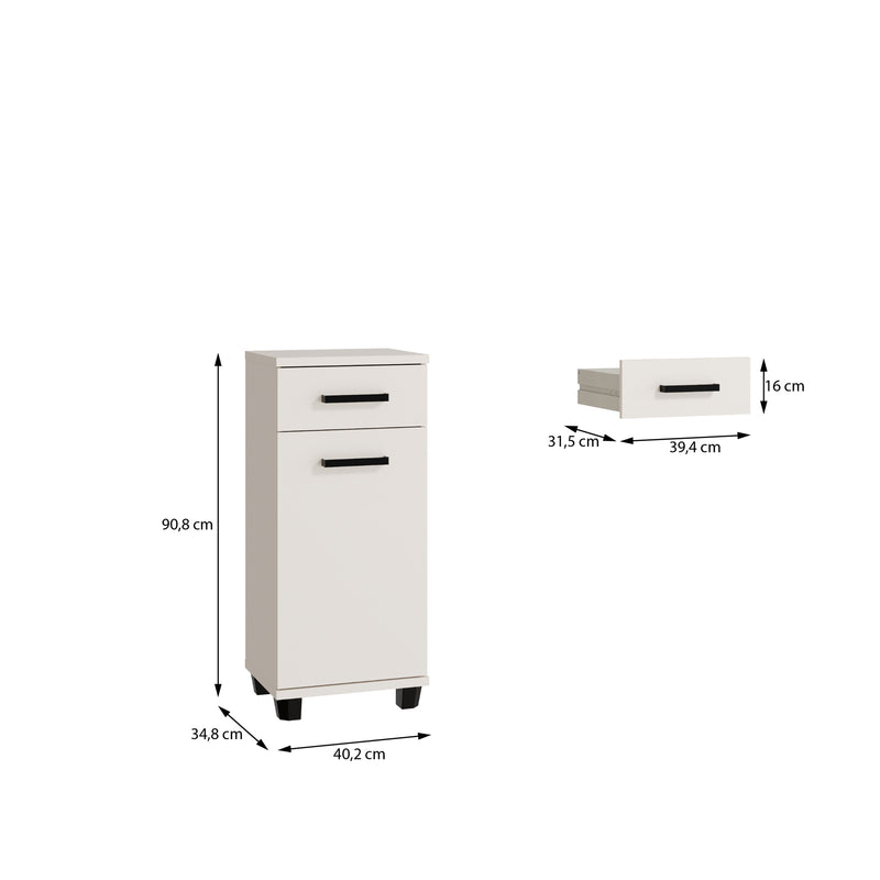 Veris Bathroom Cupboard with 1 Door & 1 Drawer in Sand – image 9