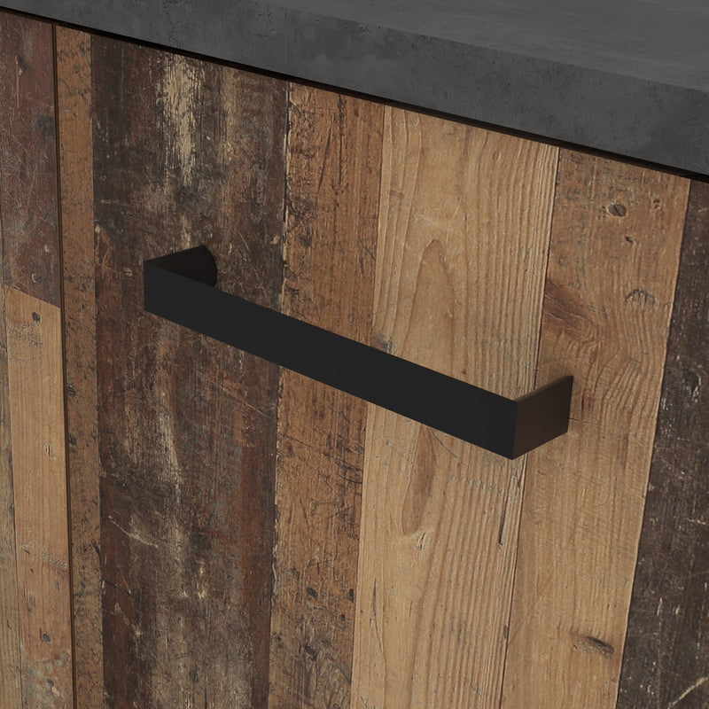 Veris Tall Narrow Bathroom Cupboard with 2 Doors & 1 Drawer in Walnut and Dark Grey – image 8