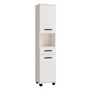 Veris Tall Narrow Bathroom Cupboard with 2 Doors & 1 Drawer in Sand – image 1