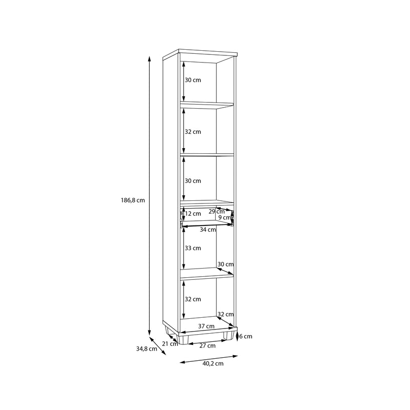 Veris Tall Narrow Bathroom Cupboard with 2 Doors & 1 Drawer in Sand – image 10