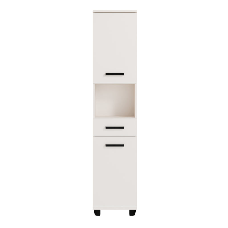 Veris Tall Narrow Bathroom Cupboard with 2 Doors & 1 Drawer in Sand – image 2