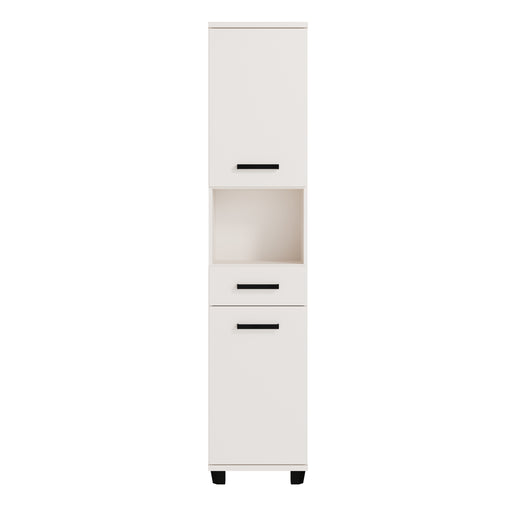 Veris Tall Narrow Bathroom Cupboard with 2 Doors & 1 Drawer in Sand – image 2