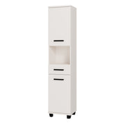 Veris Tall Narrow Bathroom Cupboard with 2 Doors & 1 Drawer in Sand – image 3