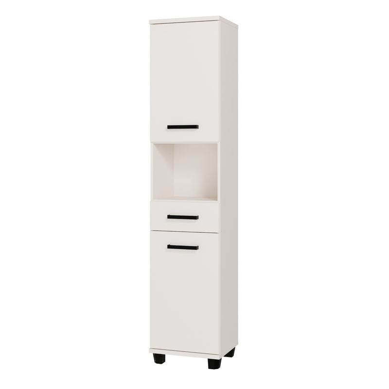 Veris Tall Narrow Bathroom Cupboard with 2 Doors & 1 Drawer in Sand – image 3