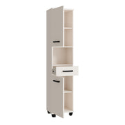 Veris Tall Narrow Bathroom Cupboard with 2 Doors & 1 Drawer in Sand – image 4